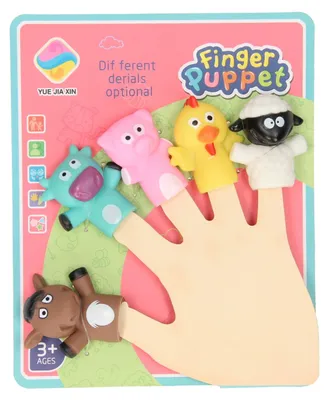 Immagine prodotto di Marionette da dito animali della fattoria, 5 pezzi.