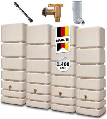 Produktbild von 4rain SLIM Wandtank-Set 1400 Liter sandbeige