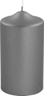 Produktbild von Fink CANDLE, metallic Stumpenkerze, Paraffin, grau, L. 8 cm, B. 8 cm, H. 15 cm, D. 8 cm 123742