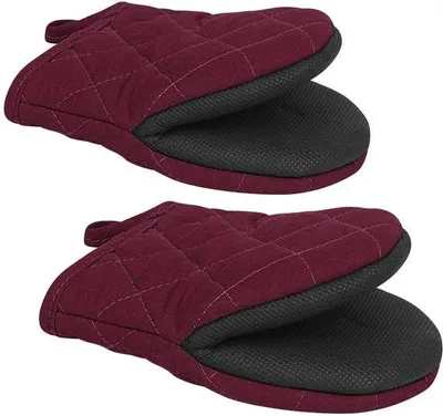 Produktbild von Unyqoos® Hitzebeständige Ofen- & Backhandschuhe bis 260°C – Neopren & Baumwolle, weiche Innenfütterung, Silikon-Antirutschgriff, waschbar