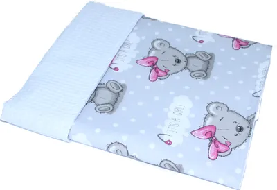Produktbild von Babydecke Waffelpiqué Baumwolle Kuscheldecke Kinderwagendecke - 06. Girl GRAU + Weiß