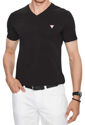 Produktbild von Guess - T-Shirt für Herren, V-Ausschnitt NA296 (XL) (Schwarz)