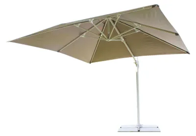 Image de Parasol de jardin 3 x 3 m avec protection anti-vent et pied en croix Wind - Beige