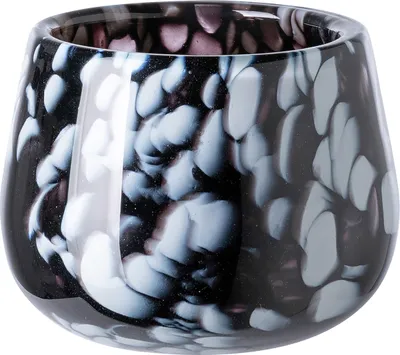 Produktbild von Fink MARLY, Glasvase, Windlicht, Glas, glatt, schwarz, weiß, L. 13.5 cm, B. 13.5 cm, H. 11 cm, D. 13.5 cm 115422