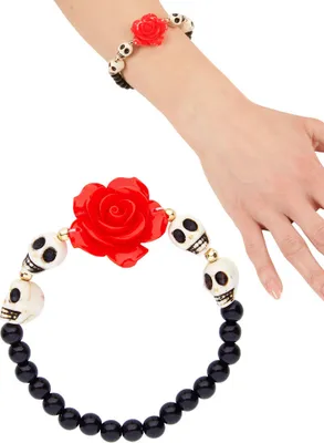 Produktbild von Armband Perlen und Totenköpfe Tag des Todes Größe: ohne Attribut