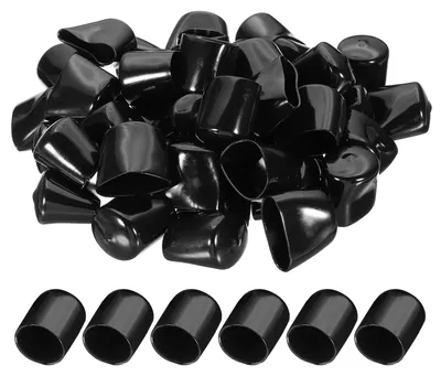 PVC-Abdeckkappen 29 mm, 44 Stück, schwarz, flexibel