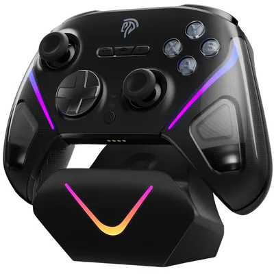 Image de EasySMX D10, multiplateforme (PC, mobile, Switch), RGB, joystick TMR, RF 2,4 GHz/Bluetooth, noir, manette sans fil