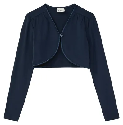 Produktbild von s.Oliver Junior Mädchen Indoor-Bolero – Jersey, V-Ausschnitt, Langarm – Größe 104-110, Blau
