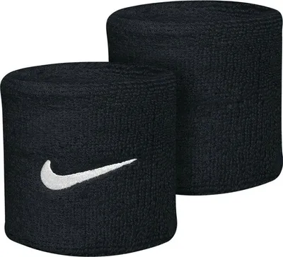 Zdjęcie produktu dla Opaski na nadgarstek Nike Swoosh, czarno-białe, czarne