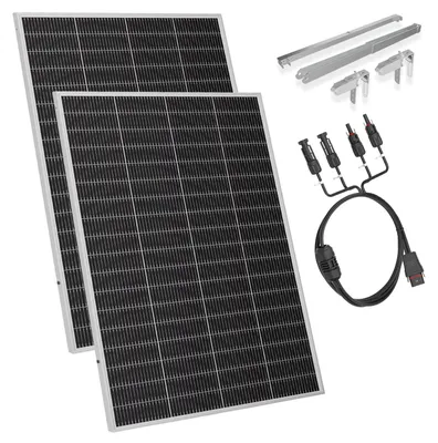 Produktbild von SUNSHARE Ray Lite 400W Solarmodule mit MC4-Adapterkabel und Universalhalterung