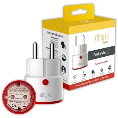 Image de Prise connectée - KONYKS - Priska - Max 3 EU - WLAN + Bt - 16 A - Compteur de consommation - Compatible Alexa/Google Home