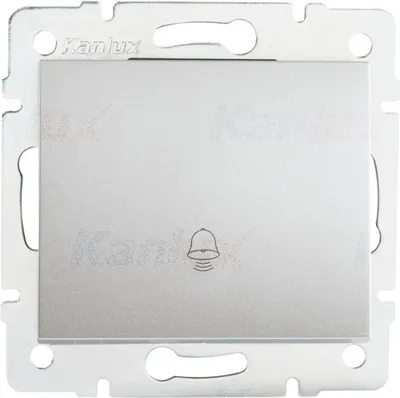 Immagine prodotto di Interruttore a pulsante con campanello LOGI argento Kanlux 25190
