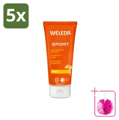 Obrázok produktu pre 5 kusov gélu na sprchovanie Weleda Sport s arnikou - 200 ml - balenie