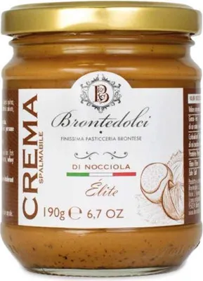 Produktbild von Brontedolci Crema Spalmabile di Nocciola Streichfähige Haselnusscreme 190g in Glas aus Sizilien mit 40% Haselnüssen