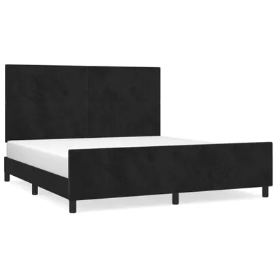 Zdjęcie produktu dla vidaXL Rama łóżka z zagłówkiem czarna 180x200 cm aksamitna