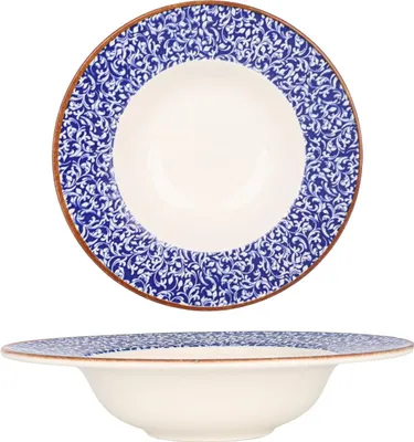 Produktbild von By Bone Pasta Teller - Edera Cobalt - Porzellan - 25 cm (400cc)