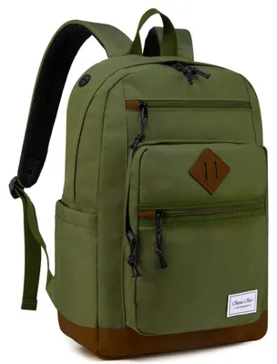 Immagine prodotto di Zaino da scuola da 18,8 litri, unisex, blu e verde, idrorepellente, con scomparto per laptop e protezione antifurto