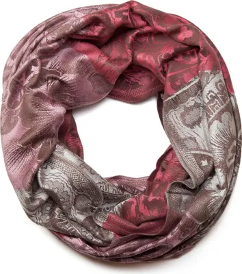 Produktbild von styleBREAKER Damen Loop Schlauchschal mit Blumen, Hibiskus Blüten, Paisley Muster, warm und weich, Tuch, Schal 01018058