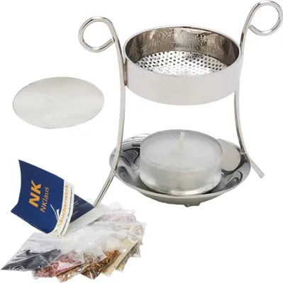 Produktbild von 12tlg Set Weihrauchständer in Silber Plättchen Räucherwerk für Weihrauchbrenner