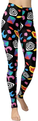 Produktbild von Damen Sportleggings Casual Elastisch Klassisch Gemustert Schwarz XL