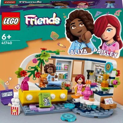 Produktbild von LEGO 41740 Friends Aliyas Zimmer, Übernachtungsparty-Spielzeug zum Sammeln mit Paisley aus der Serie 2023 und Hündchen-Figur für Mädchen und Jungen ab 6 Jahren