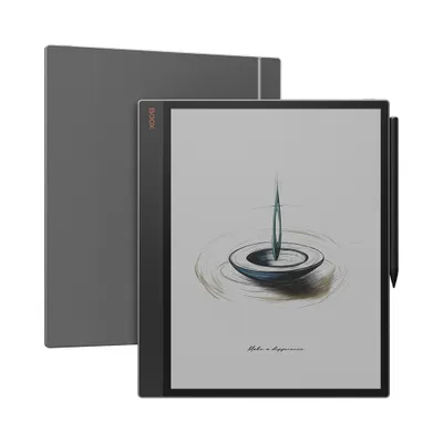 A digital tablet with a stylus is shown, with another tablet in the background.