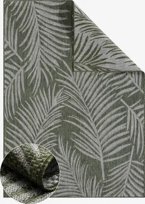 Zdjęcie produktu dla MY-RUG Odwracalny dywan zewnętrzny "Fern" 230X160 cm, zielony, wytrzymały, dywan na taras lub balkon