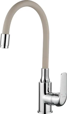 Produktbild von BADLAND Küchenarmatur Wasserhahn ELZA Küchenmischer mit flexiblen Auslauf für Küche in Chrom-Beige