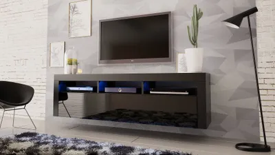 Produktbild von TV Board Lowboard Unterschrank Sideboard schwarz Hochglanz 160cm