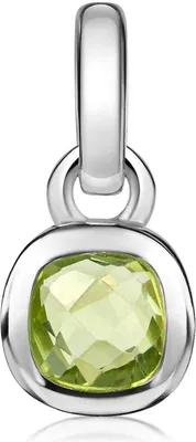 Produktbild von MATERIA by Matthias Wagner Peridot Kettenanhänger quadratisch 925 Silber grün in Schmucketui KA-248-Peridot