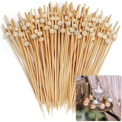 Immagine prodotto di 100 spiedini di bambù da 12 cm per stuzzichini e cocktail