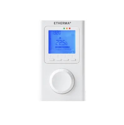 Etherma ET-14A Funk-Raumthermostat mit Uhr, LCD-Anzeige und Wochenprogramm 40595