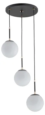 Produktbild von Hängelampe, Messingakzente, Modell SEBIA, Schwarz, 3xE14x10W, Metall, Abmessungen: 90x36x36 cm, IP20, Marke: Alfa
