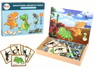 Zdjęcie produktu dla Puzzle magnetyczne z motywem dinozaurów