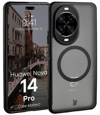 Produktbild von Handyhülle mit Magnetring für Huawei nova 14 Pro, Bizon Case MatteO, Getönt-Schwarz