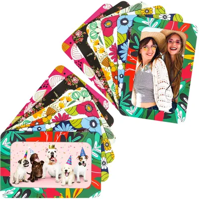 Produktbild von Belle Vous 12er Pack Assortierter Magnetischer Bilderrahmen für Kühlschrank - Foto Magnete für 10 x 15 cm Fotos - Magnete Selbstgestalten/Collage