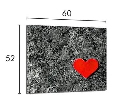 Imagen del producto de Placa protectora de vidrio para cocina, 60x52 cm, diseño "Corazón"
