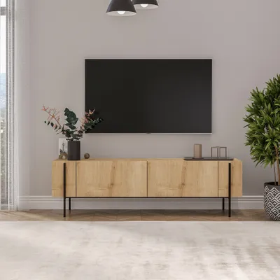Produktbild von Skye Decor, Herman - Sapphire Oak, TV-Ständer, 100 % Melaminbeschichtete Spanplatten, Saphireiche, 160 x 31,4 x 45,6 cm