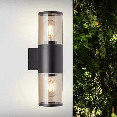 Produktbild von BRILLIANT Außenwandleuchte  Sergioro | dekorative Outdoorleuchte | anthrazit | 2x E27 max. 20 W | IP44
