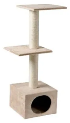 Produktbild von Karlie Flamingo Katzenkratzbaum mit Basis und 2 Ebenen, Beige, 35 x 35 x 103 cm