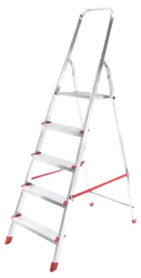 Zdjęcie produktu dla Drabina składana aluminiowa 5 stopni, do domu, lekka