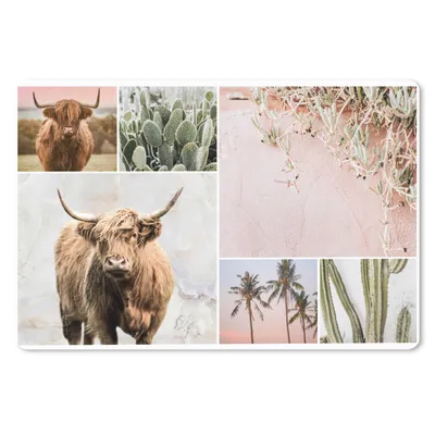 Produktbild von MuchoWow® Mauspad Mousepad Schottischer Highlander - Collage - Kaktus 27x18 cm - Mousepads - Maus Mat - Pad - Mausunterlage - Büroartikel - Desk Matten