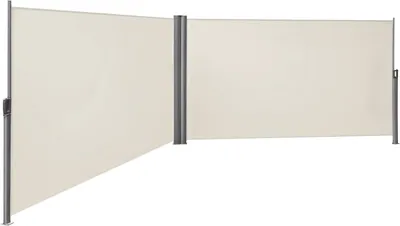 Produktbild von SONGMICS Doppelseitenmarkise, Seitenmarkise, 1,6 x 6 m (H x L), ausziehbare Sichtschutz, Sonnenschutz, Seitenrollo, für Balkon, Terrasse und Garten, beige GSA320E