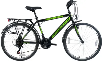 Produktbild von 24 Zoll Kinderfahrrad cityfahrrad jungenfahrrad citybike 24' 21 Gang shimano schwarz grün -047 neu