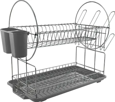 Zdjęcie produktu dla Ociekacz do naczyń HOME ELEMENTS, 52,5 x 23,5 x 36 cm Kolor: czarny