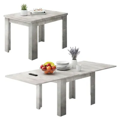 Produktbild von Ausziehbarer Esstisch Otto, Hilfsküchenkonsole, Ausziehbarer Tisch, 100% Italy, cm 90x90h75, Zement