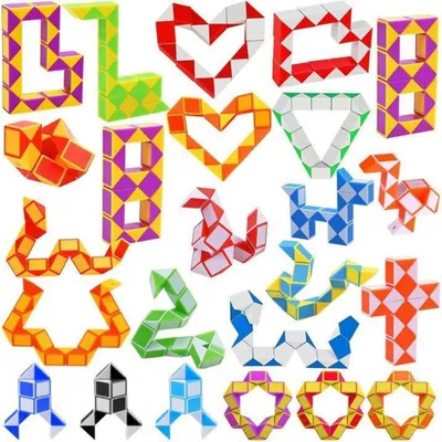 Immagine prodotto di Puzzle magici a forma di serpente, cubi giocattolo, confezione da 24 pezzi, ideali come regalini per feste di compleanno per bambini