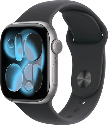 Image de Apple Watch Series 11 GPS 42mm Grigio Siderale con Sport Band Nero M/L