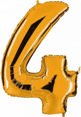 Image de Ballon doré Karaloon chiffre 4 en feuille aluminée