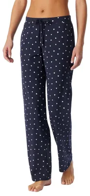 Produktbild von Schiesser Mix & Relax Schlafanzug Hose Weiche Single Jersey Qualität, Glatter Bund mit Bindeband, Seitliche Taschen für Komfort dunkelblau 36